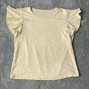 Eyelet Flutter Sleeve Summer Top